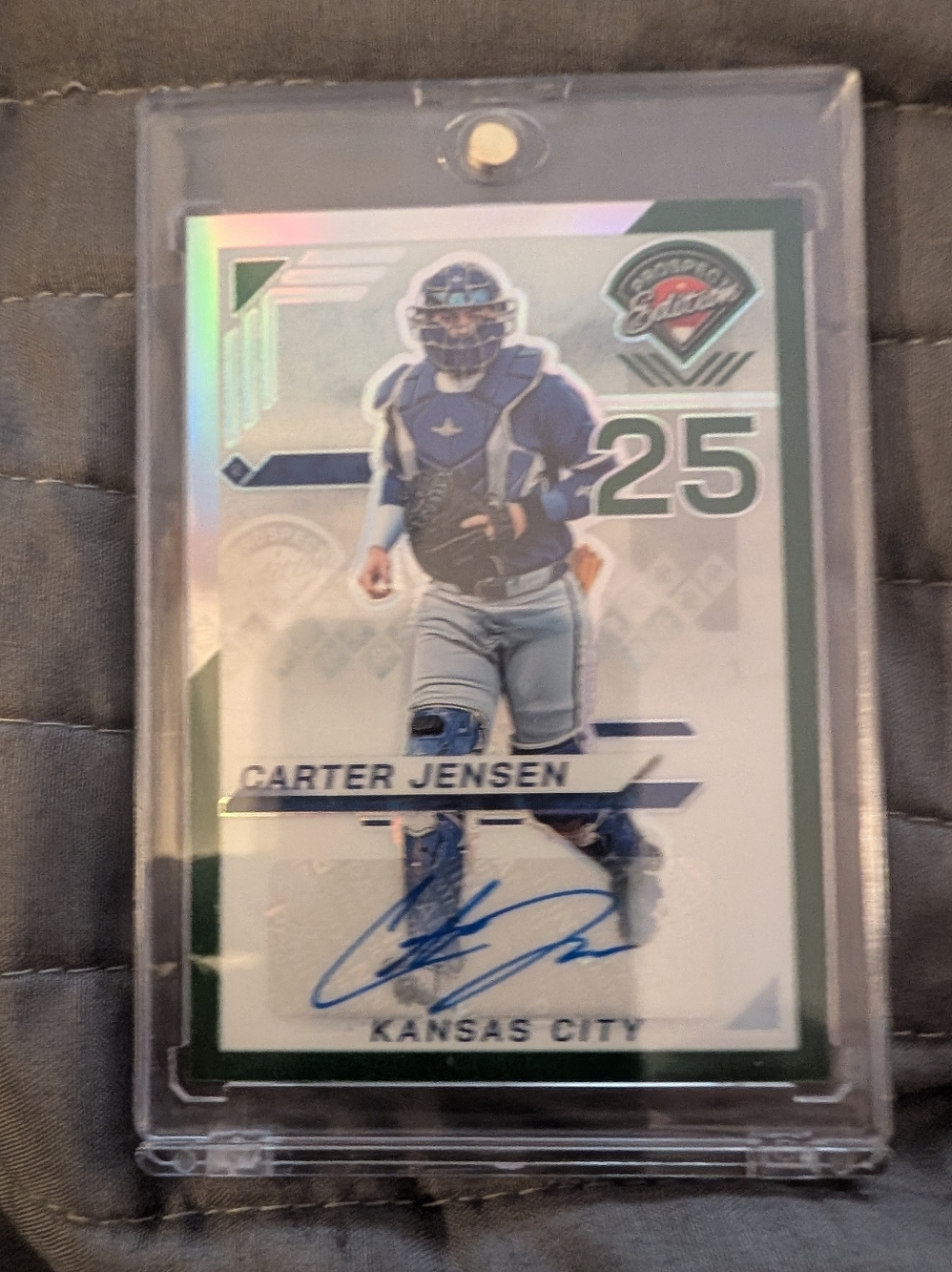 Carter Jensen- 2025 Panini Prospect Edition  #154 Green Prizm Signatures